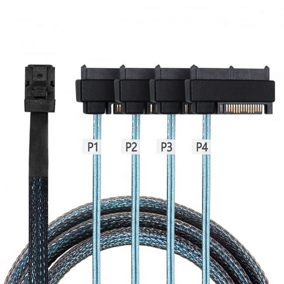 Xiwai Cable Internal Mini SAS SFF-8643 Host to 4 SAS 29Pin SFF-8482 Target Disk 6Gbps Data Server Raid Cable