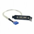 thumbnail image 1 of Xiwai Cable Low Profile 8cm Height USB 2.0 Female Back panel to Motherboard 9pin Cable with PCI bracket 30cm, 1 of 7