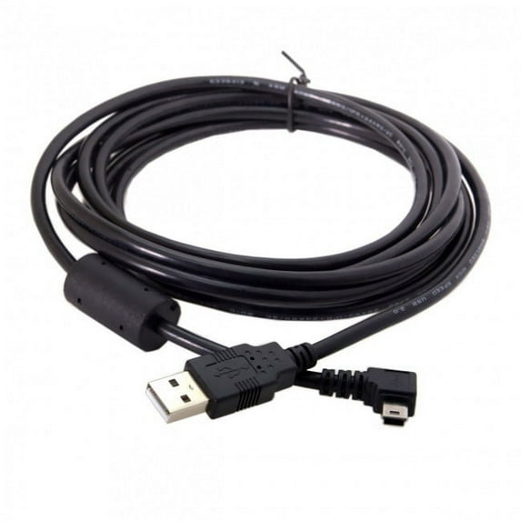 Xiwai Cable Mini USB B Type 5pin Male Right Angled 90 Degree to USB 2.0 Male Data Cable with Ferrite 3.0m