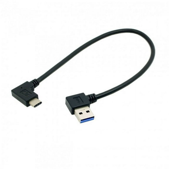 Xiwai Cable Reversible USB 3.1 USB-C Angled to 90 Degree Left Angled A Male Data Cable for Mac Tablet Phone
