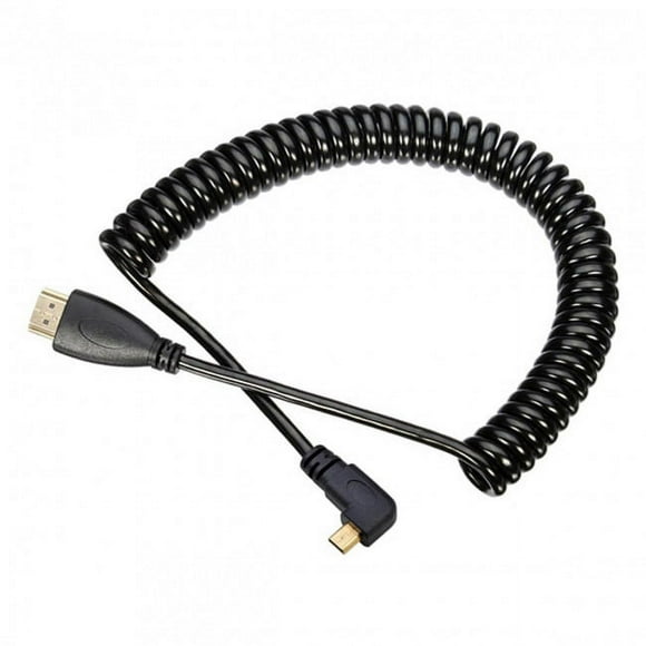 Xiwai Cable Stretch Left Angled 90 Degree Micro HDMI to HDMI Male HDTV Cable for Phone Tablet Camera