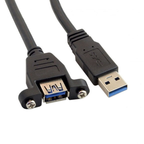 Xiwai Cable USB 3.0 A Type Male to Female Extension Cable with Panel Mount Screws 80cm
