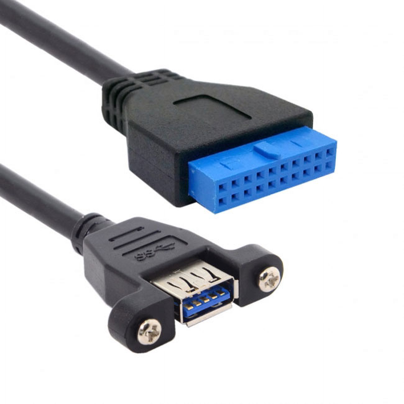 USB 3.0 Buchse Rückwand – 80 Mm Flach, Mit 20-Pin-Kabel Für Motherboard-Anschluss
