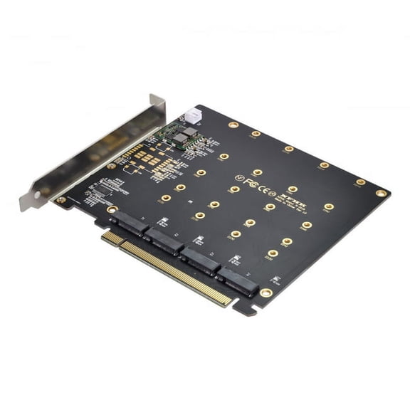 Xiwai Card 4X NVME M.2 AHCI to PCI-E Express 3.0 Gen3 X16 Raid Card with Fan VROC Raid0 Hyper Adapter