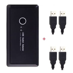 Xiwai Convertor KVM USB 3.0 Switch Selector 2 Port PCs Sharing 4 Devices for Keyboard Mouse Scanner Printer