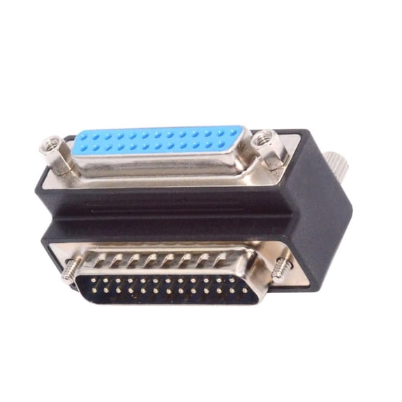 Xiwai DSUB Parallel LPT AES/EBU DB25pin Male Nut to Female Screw Extension Adapter DB Connector Down 90 Degree Angled