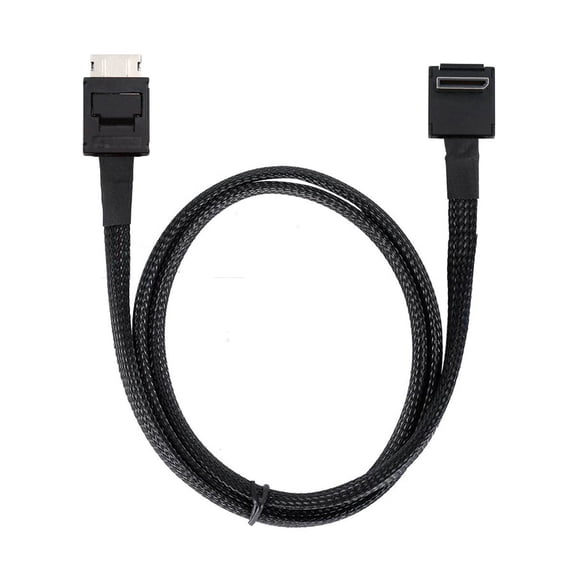 Xiwai Down Angled 90 Degree OcuLink PCIe 4.0 PCI-Express SFF-8611 4i to SFF-8611 Data Active Cable for eGPU SSD 80cm