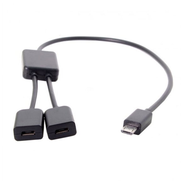 Xiwai Hub Micro USB to Dual Ports Micro USB Female Hub Cable for Laptop PC Mouse Flash Disk