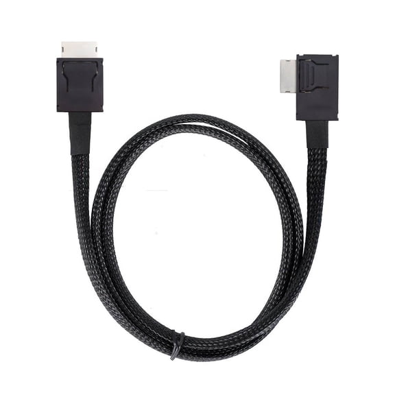 Xiwai Left Angled 90 Degree OcuLink PCIe 4.0 PCI-Express SFF-8611 4i to SFF-8611 Data Active Cable for eGPU SSD 50cm