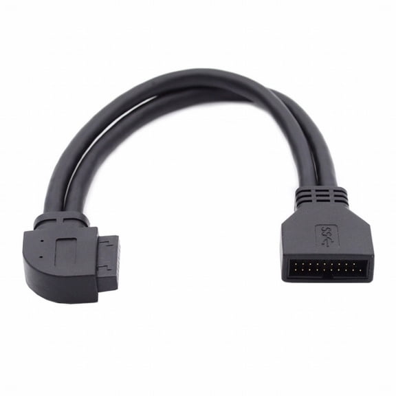 Xiwai Left Angled USB 3.0 20Pin 19Pin Male to Female Extension 5Gbps Cable 90 Degree for Motherboard Mainboard