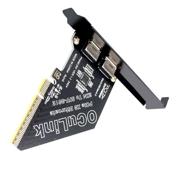 Xiwai PCI-Express 4.0 PCIE 8x Detachable to Dual Oculink SFF-8612 SFF-8611 VROC Raid0 Adapter for U.2 SSD eGPU External Graphics Card Dock