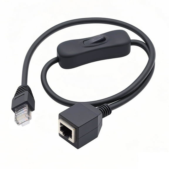 Xiwai RJ45 CAT6 8P8C STP UTP Male to Female Extension Cable with 304 Singal Switch On/Off LAN Ethernet Network Patch Cord