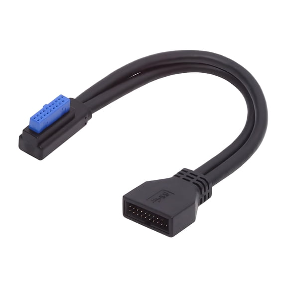 Xiwai Right Angled USB 3.0 20Pin 19Pin Male Low Profile to Female Extension 5Gbps Cable 90 Degree for Motherboard