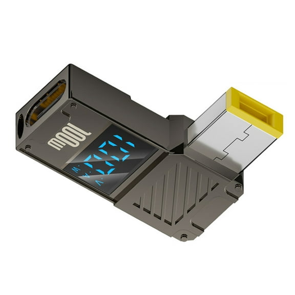 Xiwai Smart LED Display 100W Type-C USB-C Input to Rectangular Jack Output Power 20V 5A PD Charge 65W Adapter for Thinkpad X1 Legion Y7000P Laptop