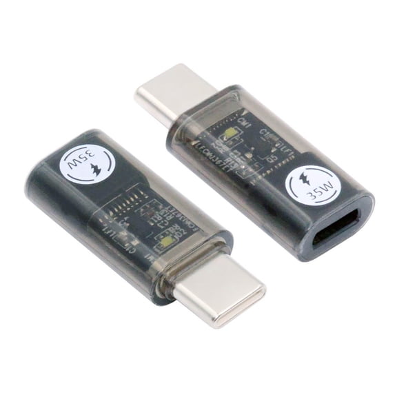 Xiwai Transparent LED USB-C Type C Male to 8P Female 35W Power 480Mbps Data Adapter Compatible with iPhone15 & Android & Tablet