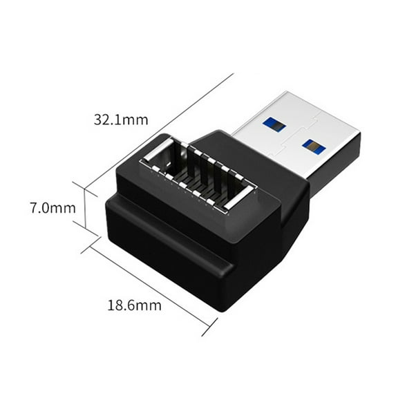 Xiwai Type-A USB3.0 Male to Type-E USB 3.1 Front Panel Header Female Motherboard Extension Data Adapter 90 Degree Angled