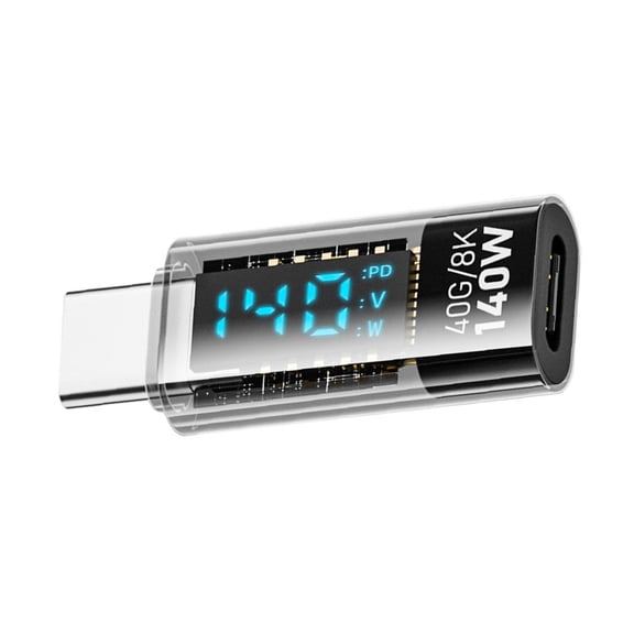 Xiwai Type-C Smart LED Display USB-C Male to Female Extension Adapter USB4.0 40Gbps 140W Current Voltage Monitoring Tester Detector