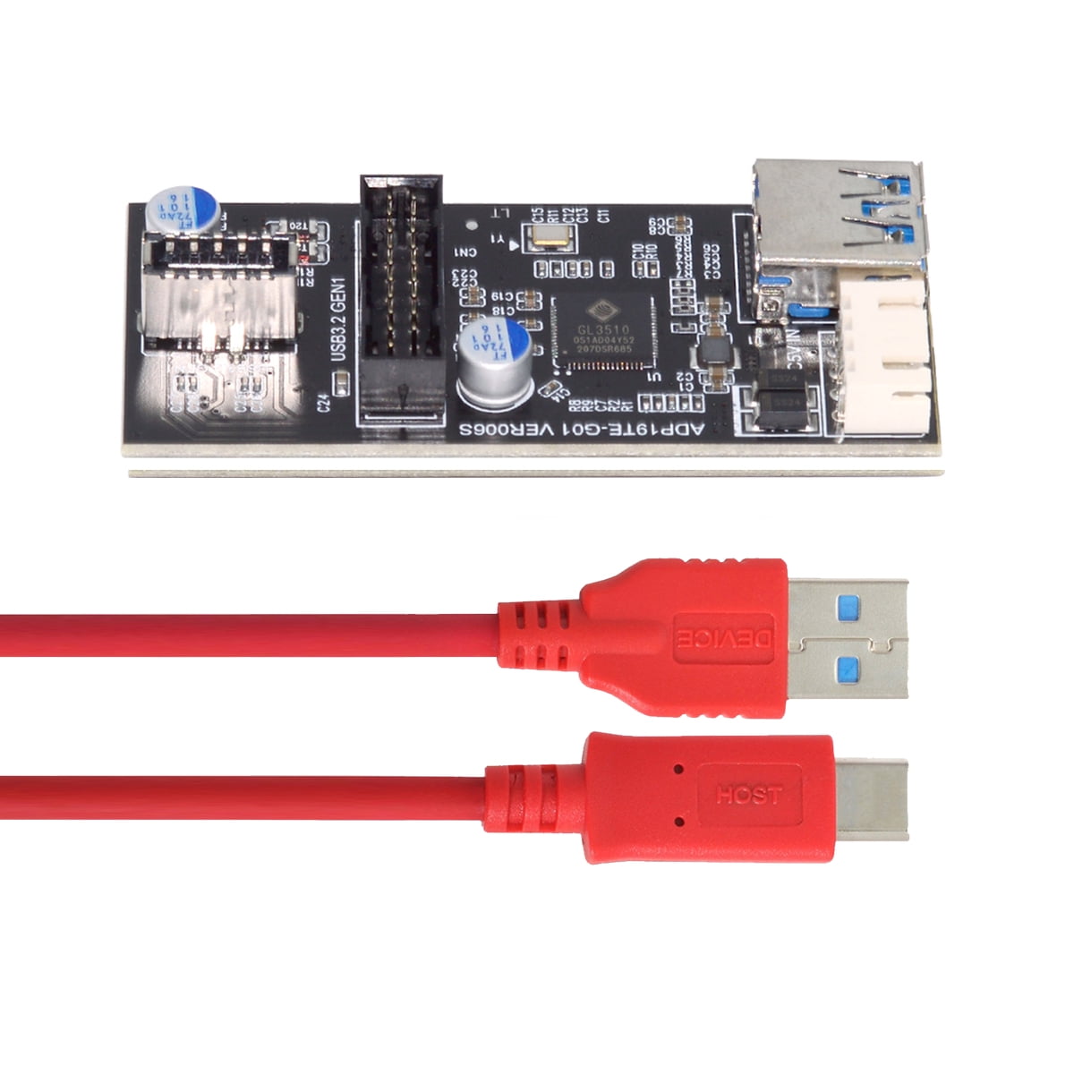 Xiwai Type-C USB-C & 19/20Pin Header to USB 3.0 20Pin & Type-E Dual ...