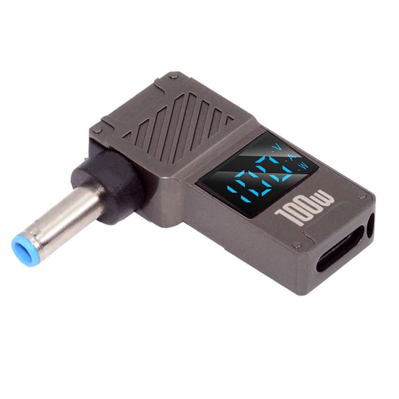 Xiwai Type-C USB-C Input to DC 4.5x3.0mm Jack Smart LED Display 100W Output Power 20V 5A PD Charge 65W Adapter Compatible with Laptop
