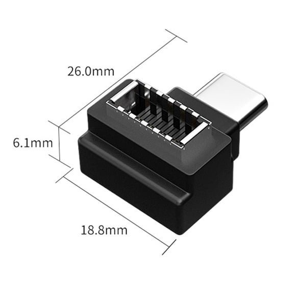 Xiwai Type-C USB-C Male to Type-E USB 3.1 Front Panel Header Female Motherboard Extension Data Adapter 90 Degree Angled