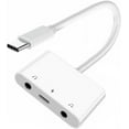 thumbnail image 1 of Xiwai Type C USB-C to Dual 3.5mm Audio AUX & MIC Sound Card with PD Power Charge Adapter Compatible with Laptop Tablet Phone, 1 of 8