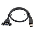 thumbnail image 1 of Xiwai USB 3.0 Type A Male to Type A Female Extension Cable 50cm Panel Mount Type for Laptop Desktop, 1 of 5
