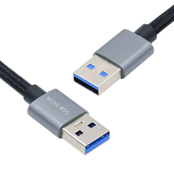 Xiwai USB 3.0 Type-A Male to USB3.0 A Male Cable Silver 5Gbps for Disk SSD Camera Data 30cm