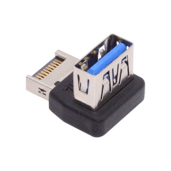 Xiwai USB 3.1 Front Panel Header Male Type-E to Type-A USB3.0 Female Data Adapter Up Angled 90 Degree for Motherboard