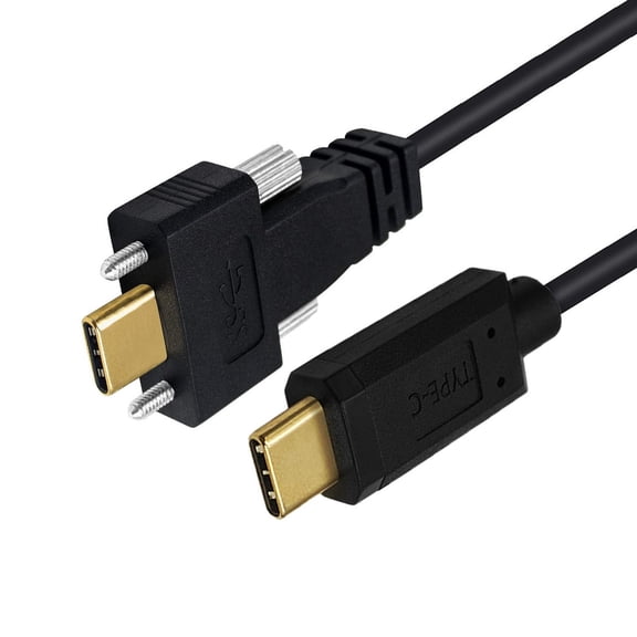 Xiwai USB 3.1 Type-C Male to Dual Thumbscrew Locking USB-C 10Gbps Data 4K Cable Panel Mount Type