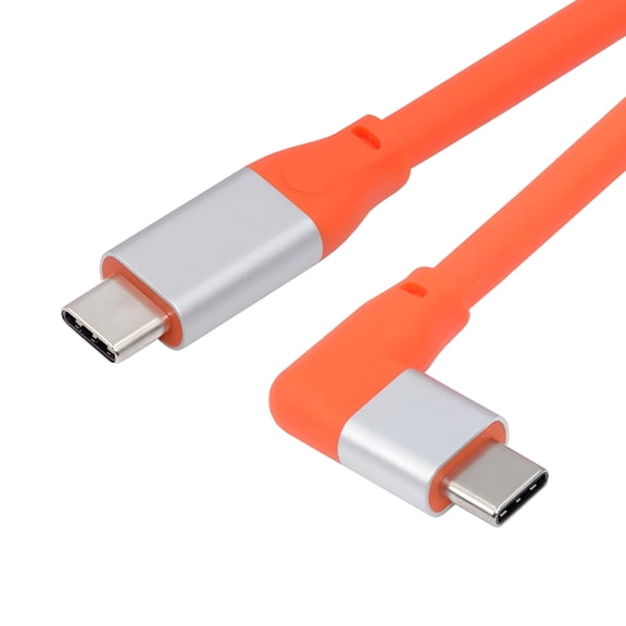 Xiwai USB3.2 20Gbps Male to Male Cable 90 Degree Left Right Angled Ultra Soft High Flex 100W 8K 5K 4K USB4.0 Hyper Super Flexible Cord (50cm)
