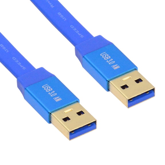 Xiwai Ultra Flat Slim USB 3.0 Type-A Male to USB3.0 A Male Cable Extension Blue 5Gbps for Disk SSD Camera Data