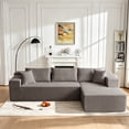 thumbnail image 1 of Xiweot 103" Boneless Sectional Sofa for Living Room, Memory Foam Cloud Modular Sectional Couch with Deep Seat, No Assembly Velvet L Shaped Sofa with Right Facing Chaise, Light Gary, 1 of 7