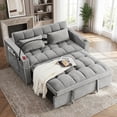 thumbnail image 1 of Xiweot 3 in 1 Convertible Futon Sofa Bed with Pull Out Couch, Sleeper Sofa with Adjustable Backrest for Living Room, Velvet Loveseat Couch with Side Pocket | Swivel Phone Stand | Cup Holder (Gray), 1 of 7