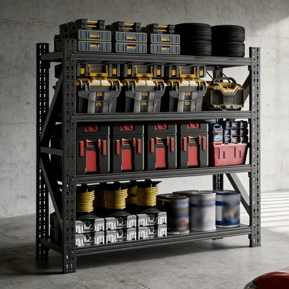 Xiweot 4-Tier Heavy Duty Metal Storage Shelving,5000lbs Capacity Adjustable Industrial Metal Shelving Unit,Freestanding Storage Rack for Garages,Warehouses,Pantry,67"W x 23.7"D x 63"H