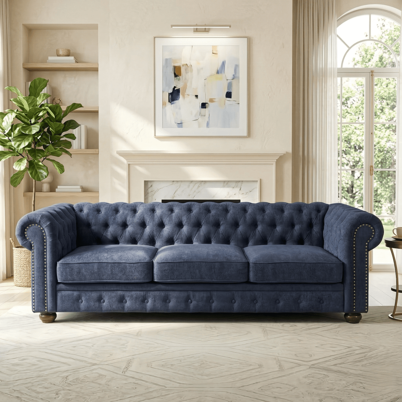 Xiweot Classic Chesterfield Sofa, Mid Century Modern Couch with Deep Seat for Living Room, Office & Apartment