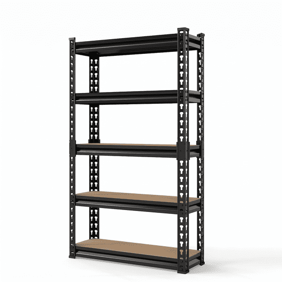Xiweot Heavy Duty Garage Shelving Unit, 5 Tier Metal Storage Shelves, Adjustable Garage Rack, 60”H x 28”W x 12”D Industrial Steel Storage Shelf for Kitchen Pantry Basement Warehouse Living Room