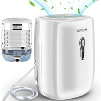 Xiwern Small Dehumidifiers for Room,27oz Portable Water Tank,Ultra Quiet with Auto Shut Off with Drain Hose(230 Sq ft)