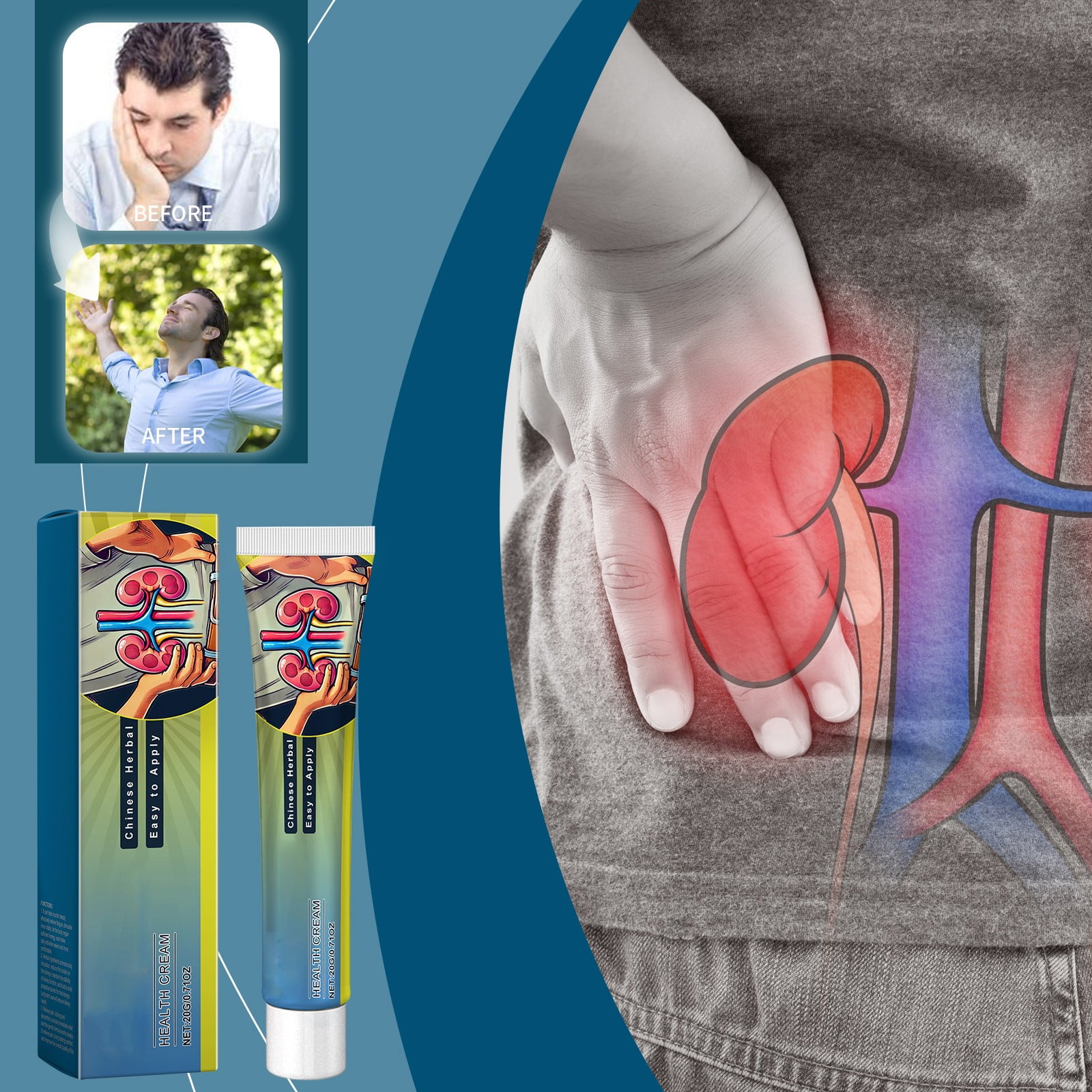 Xixili Herbal Kidney Care Ointment Kidney Care Cream Fatigue Injury