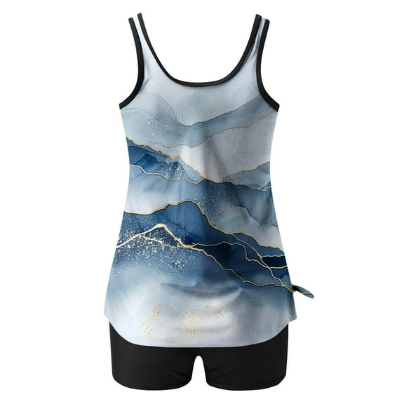 Xixinqiwan 2 Piece Tankini Swimsuit for Women,Womens 2025 Tummy Control Swimsuit Bathing Suit Top with Boyshorts Flowy Women' Swimwear