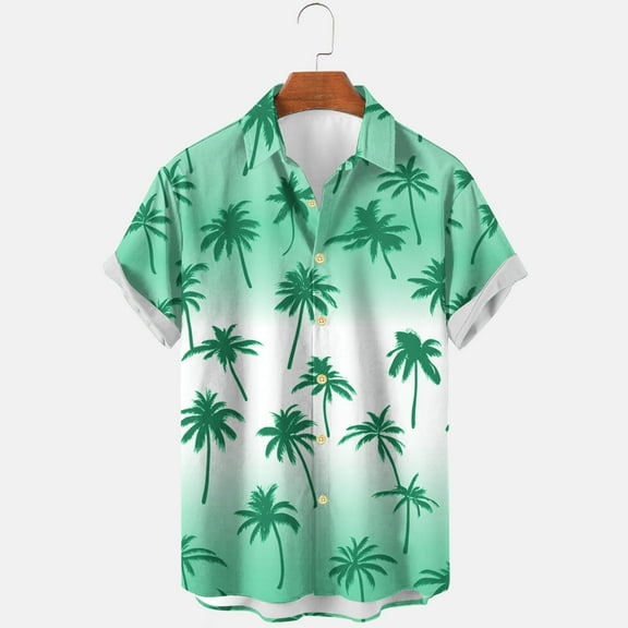 Xixinqiwan No Boundaries Men's & Big Men's Button Up Shirt,Men's UV Protection Resort Shirt Short Sleeve Button Down Lightweight Hawaiian Printed Beach Top