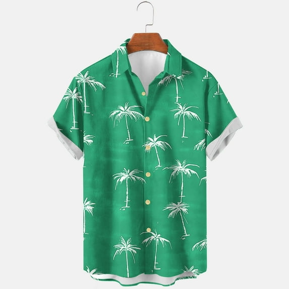Xixinqiwan Men's Button Shirt,Men's Hawaiian Button Down Shirt Recycled Polyester Short Sleeve Sustainable Beach Short Sleeve Tops Blouse