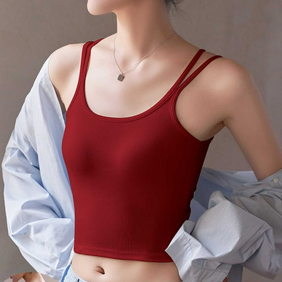 Xixinqiwan No Boundaries Summer Tank Top for Women,Women's Camisole with Built in Bras Spaghetti Straps Lightweight Breathable Sleeveless Tank Top Casual Wear