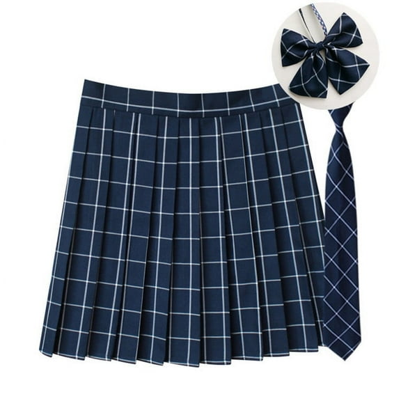 Xixinqiwan Women Plus Size Skirt,Women's Mini Skirt Plaid American Vintage Pleated Skirt Uniform Role Play Costume Halter Dresses with Flowy Design