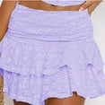 thumbnail image 1 of Xixinqiwan No Boundaries Women Plus Size Skirt,Women's Skorts Multi-Layer Cake Lace Stacked Skirts Solid Colour Sexy Lace Halter Skirts for Party Outfits, 1 of 3