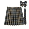 thumbnail image 1 of Xixinqiwan Women Skirts under $5,Women's Mini Skirt Plaid American Vintage Pleated Skirt Uniform Role Play Costume Halter Dresses with Flowy Design, 1 of 4