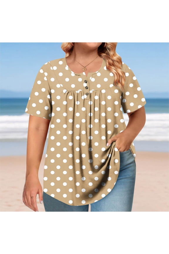 Women Tops,Womens Oversized Tshirt Short Sleeve Button Down Crew Neck Shirts Flower Graphic Tees Summer Casual Loose Beach Tops