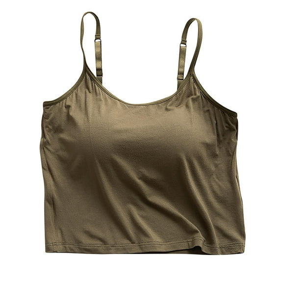 Xixinqiwan No Boundaries Women's and Women's Plus Tank,Women's Camisole with Built in Bras Spaghetti Straps Lightweight Breathable Sleeveless Tank Top Casual Wear