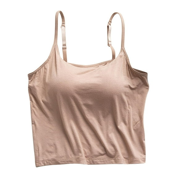 Xixinqiwan No Boundaries Women's and Women's Plus Tank,Women's Camisole with Built in Bras Spaghetti Straps Lightweight Breathable Sleeveless Tank Top Casual Wear