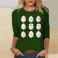 thumbnail image 1 of Xixinqiwan Christian Easter Women Shirts 3/4 Sleeves,Women Happy Easter Egg Gift Blouses for Ladies Elbow 3/4 Sleeve Round Neck Funny Bunny Easter Graphic Tops Tees, 1 of 5