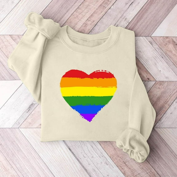 Xixinqiwan Valentine's Day Long Sleeve Shirts,Women Valentines Sweater Love Heart Graphic Knit Sweatshirts Valentine Day Oversized Crewneck Tops